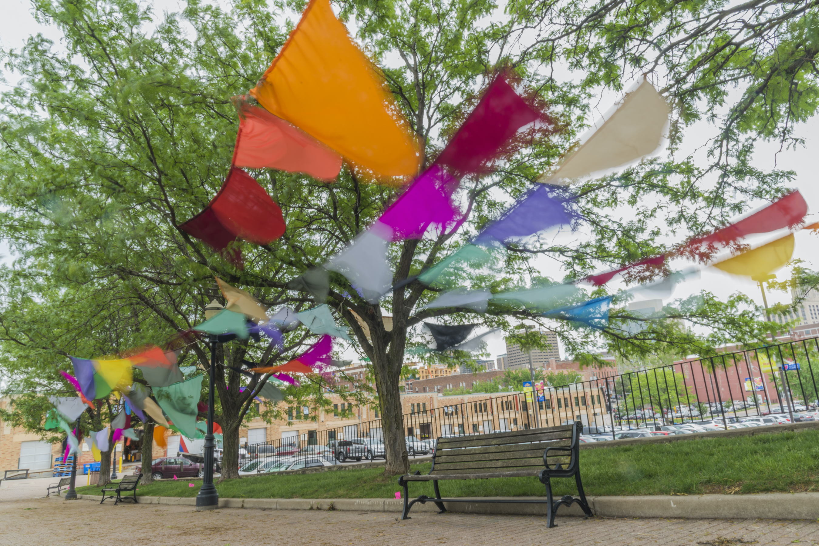 Cloud Canopy, Downtown Kansas City, 2017, sponsored by Art in the Loop, photographed by Roy Inman