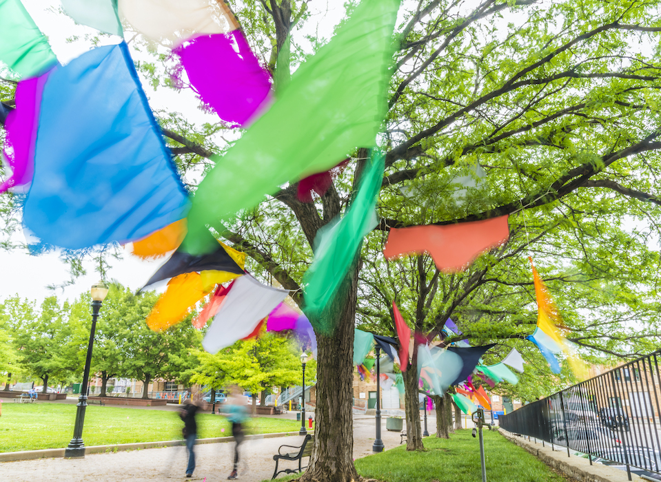 Cloud Canopy, Downtown Kansas City, 2017, sponsored by Art in the Loop, photographed by Roy Inman